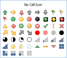 Choose from a variety of icons, or no icon, for your custom icon sets.