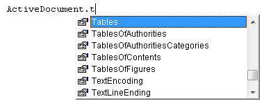 Scroll quickly through Auto Lists in Office 2010 or Office 2011 VBA.