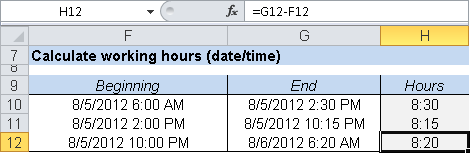 When you include the date with the time, calculating the difference causes no problem.