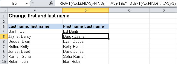 Nested but effective—switching names by using a formula.