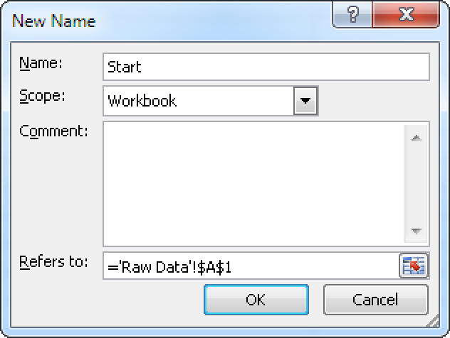 Specifying the starting point of the database.