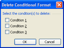 The dialog box for deleting conditions.