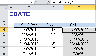 Calculating the end date of projects.