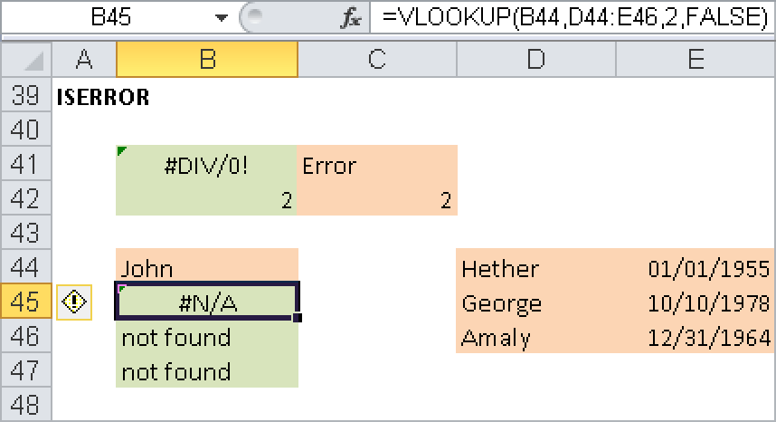 Generating an error explanation while searching lists.