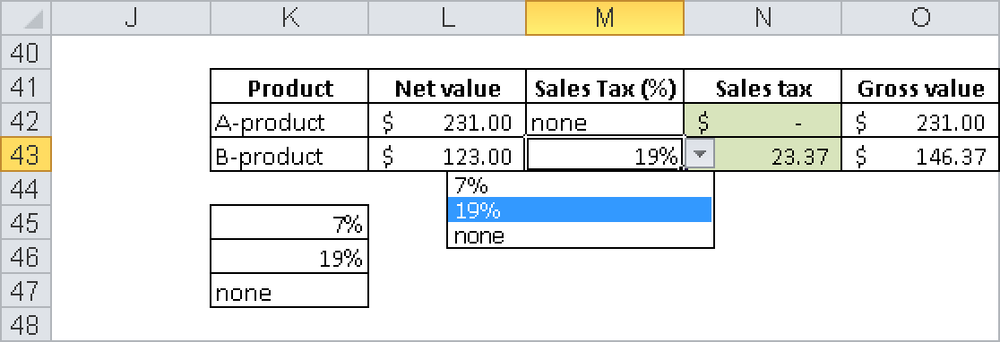 A simple sales tax calculation.