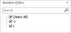 Filtering values with the minus sign.