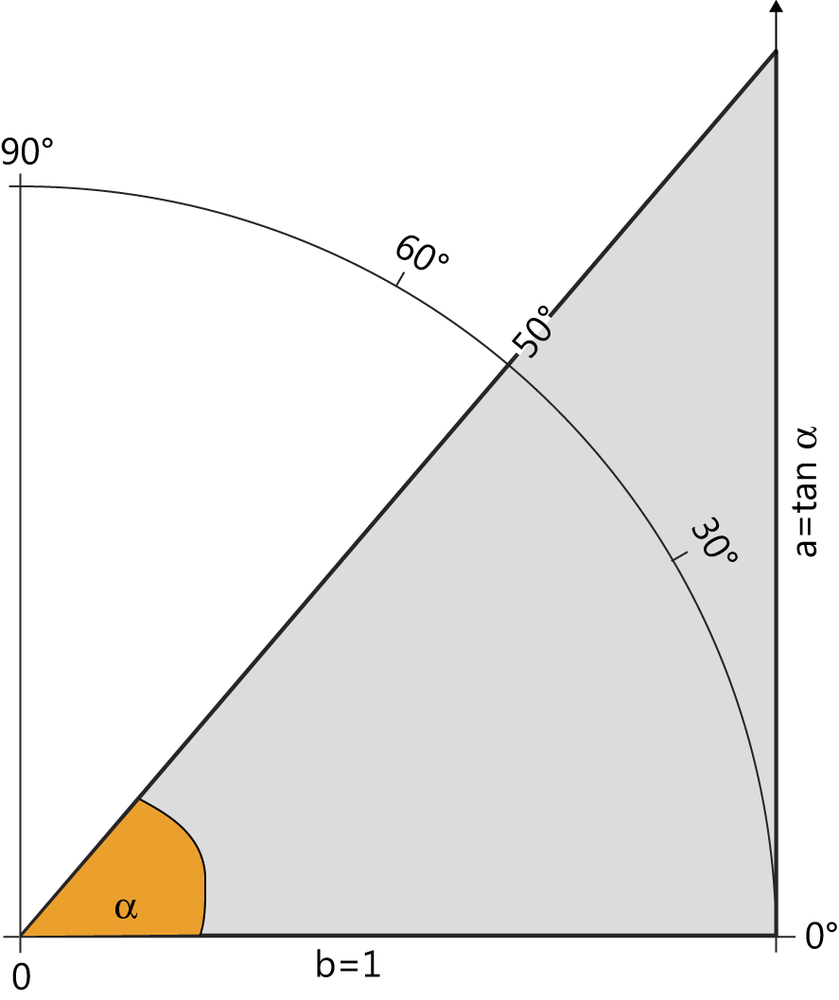 The tangent in a unit circle.