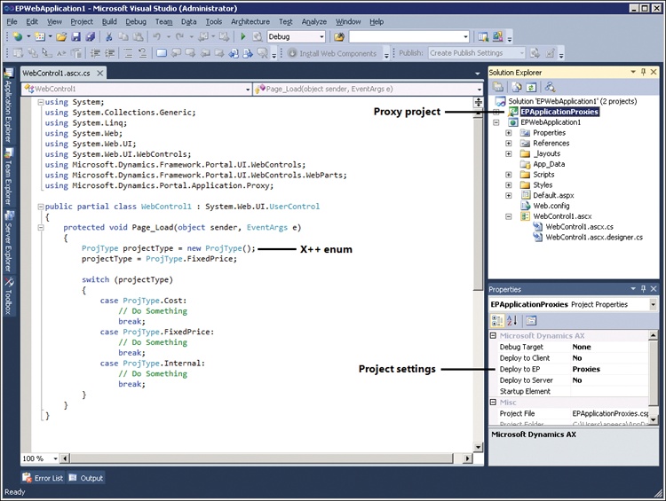 Working with proxies in Visual Studio.