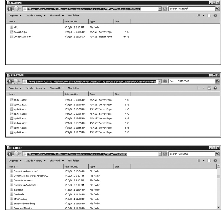 Enterprise Portal site definition files.