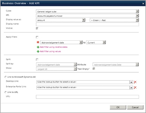 The Business Overview–Add KPI dialog box.