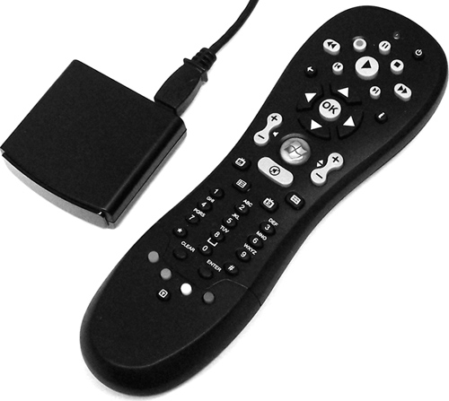 A WMC remote control and USB receiver from Hauppauge.