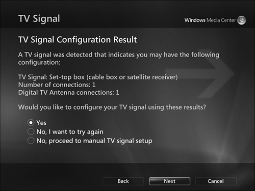 This system is connected to a set-top box and digital TV antenna (ATSC) signals.