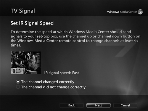 Configuring channel changing speed.