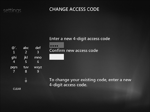 Changing your access code.