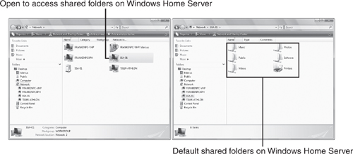 Windows Home Server as viewed in Windows Vista’s Network Explorer.