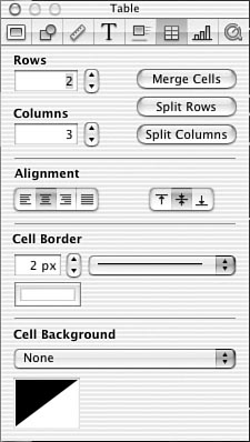 You can easily adjust the number of rows and columns in a table by using the Table Inspector.