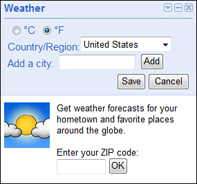 Adding cities to the Weather gadgets.