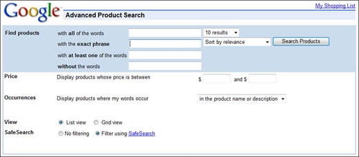 Advanced product searching.