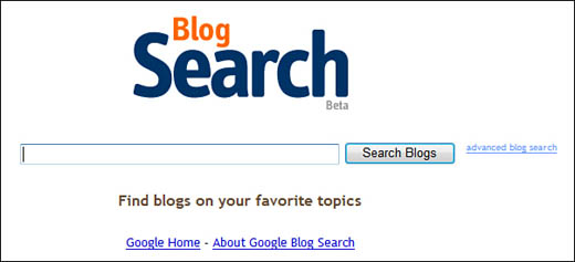The Blogger Blog Search page.