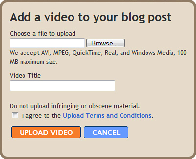 Adding a video to your blog post.