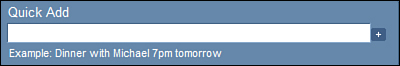 Using Quick Add to add an event.