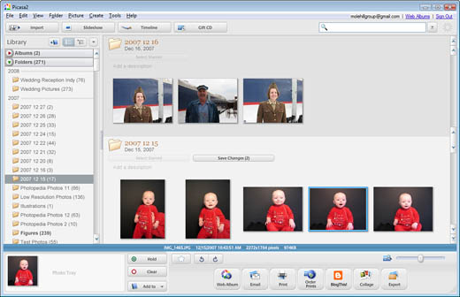 Picasa’s picture library.