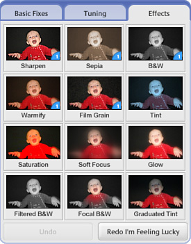 Picasa’s Effects tab.