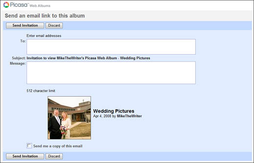 Inviting others to view your photo album.