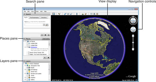 The Google Earth interface.