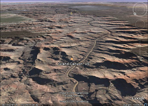 A non-3D view of the Grand Canyon.