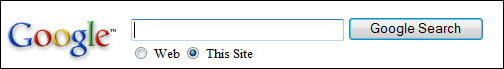 Adding a Google search box with both web and site search to your web page.