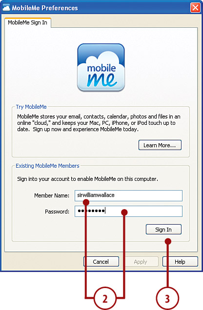 Configuring MobileMe on a Windows PC
