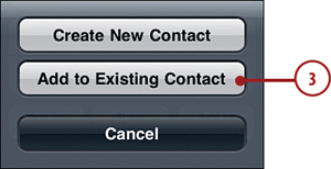 Adding Information to an Existing Contact While Using iPod touch