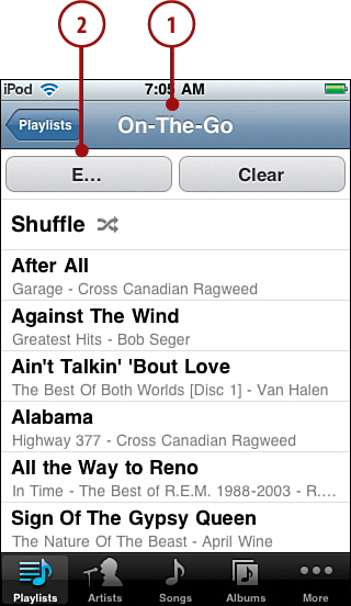 Changing an On-The-Go Playlist