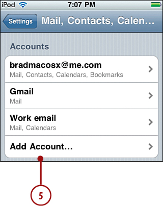 Configuring Other Email Accounts on an iPod touch Manually
