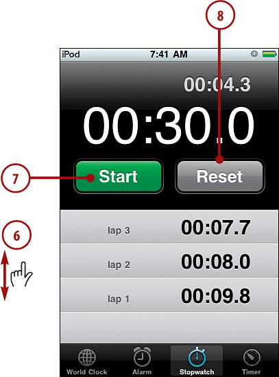Using an iPod touch as a Stopwatch