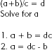 An Algebra Worked Example Displayed in Text.