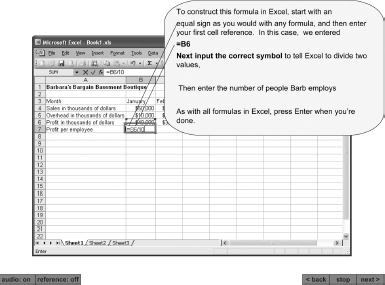 A Faded Worked Example from the Asynchronous Excel Lesson on the CD.