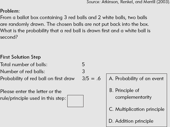 A Worked Example with First Worked Step Requiring a Self-Explanation.