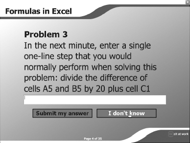 The Third of a Three-Item Pretest in an Excel Lesson on the CD.