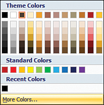 Click the More Colors option in the color palette.