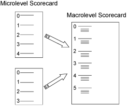 Microlevel scorecard to macrolevel scorecard.