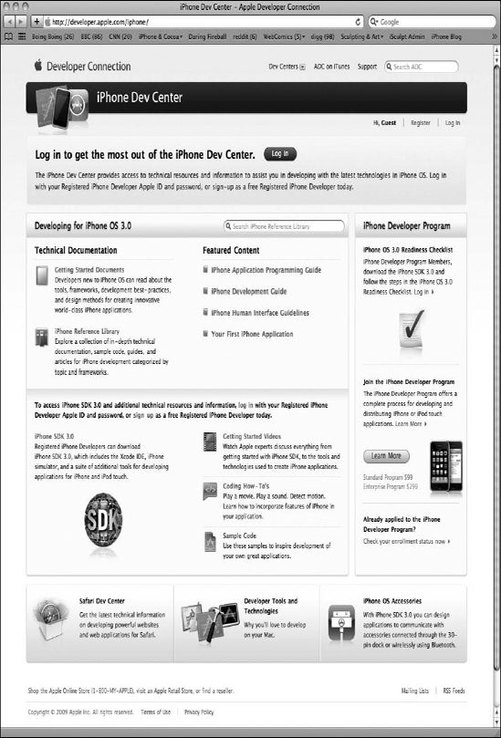 Apple's iPhone Dev Center web site