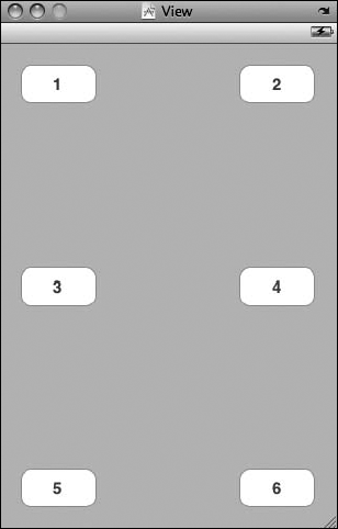 Adding six numbered buttons to the interface