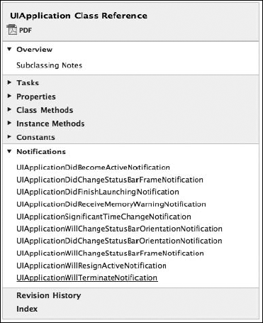 UIApplication documentation lists all the notifications that it publishes.