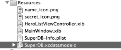 The .xcdatamodeld extension indicates a versioned data model