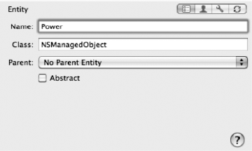 Rename the new entity Power and leave the other fields at their default values.