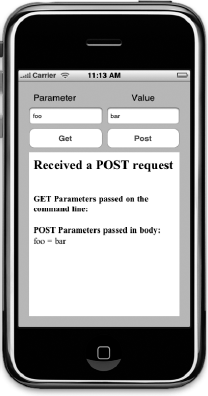 The second application we're going to build in this chapter shows how to change the request type and how to pass form parameters