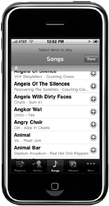 Users can also use the iPod media picker to select songs to add to our application's queue.