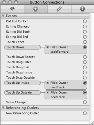 All the connections needed to let the next track button handle both seeking and skipping